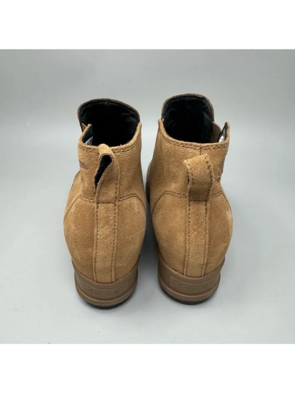 Sorel Womens Size 10 Ankle Boots Evie Cap Toe Chelsea Brown Leather NL3816-242